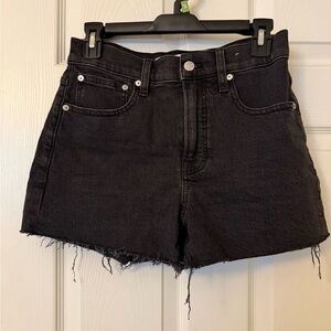 Madewell Black High-Rise Denim Cutoff Shorts
